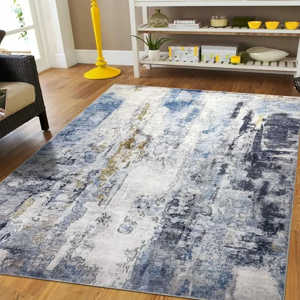 Modern Abstract Area Rug 120x180cm Washable Living - Image 1