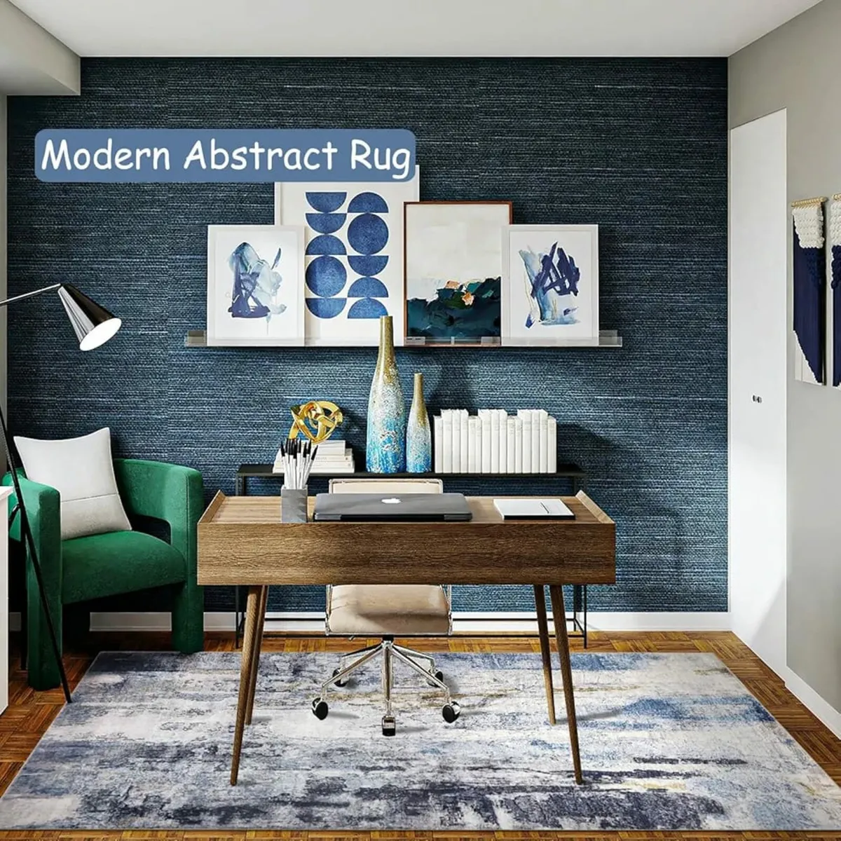 Modern Abstract Area Rug 120x180cm Washable Living - Image 3