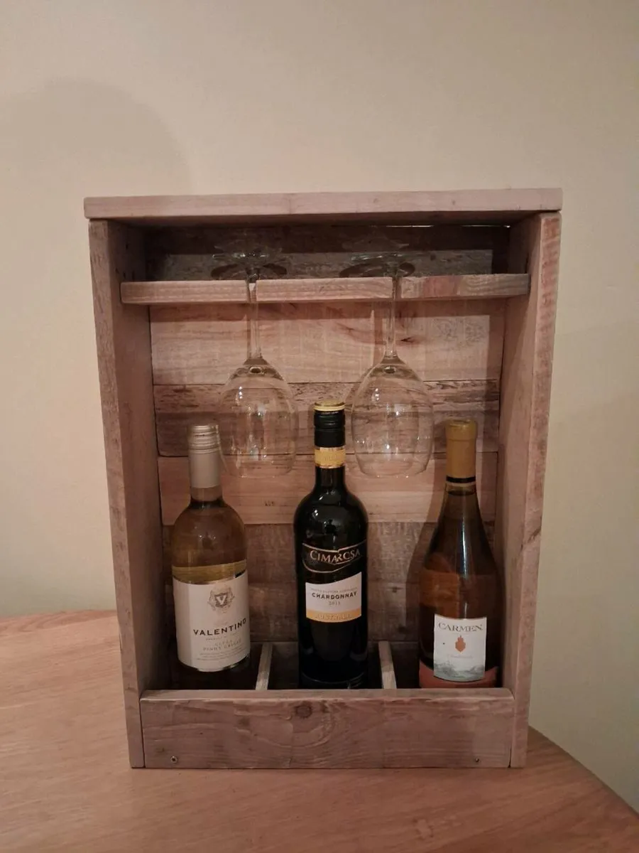 Wine bottle and glass holder - Image 1