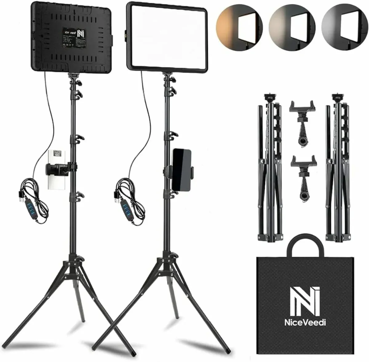 2-Pack Photography LightIing Kit, 25 * 20CM Dimmab - Image 1