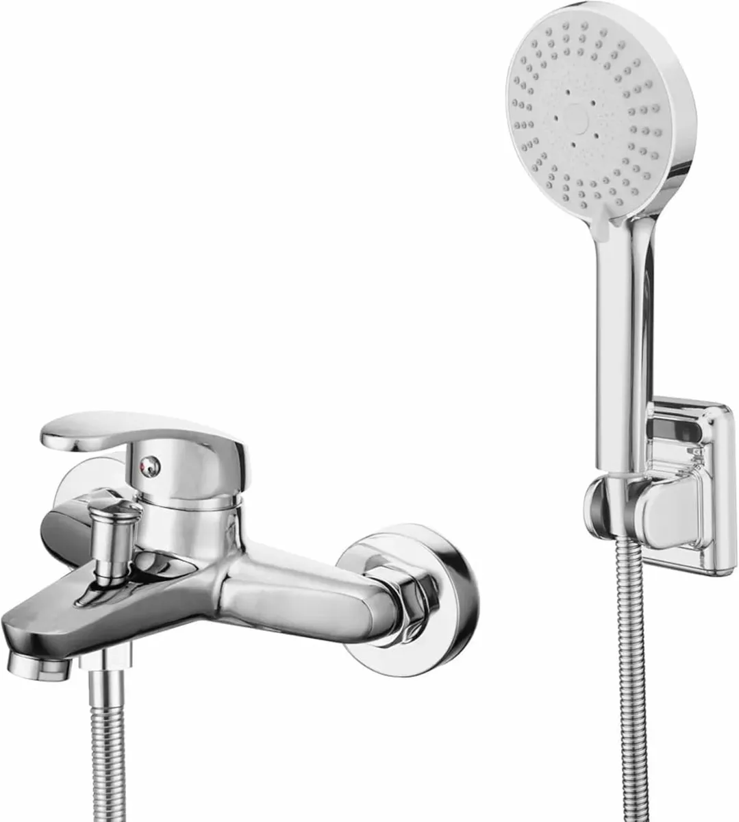 Wall Mounted Bath Mixer Tap Set Exposed Bathtub Fa - Image 1