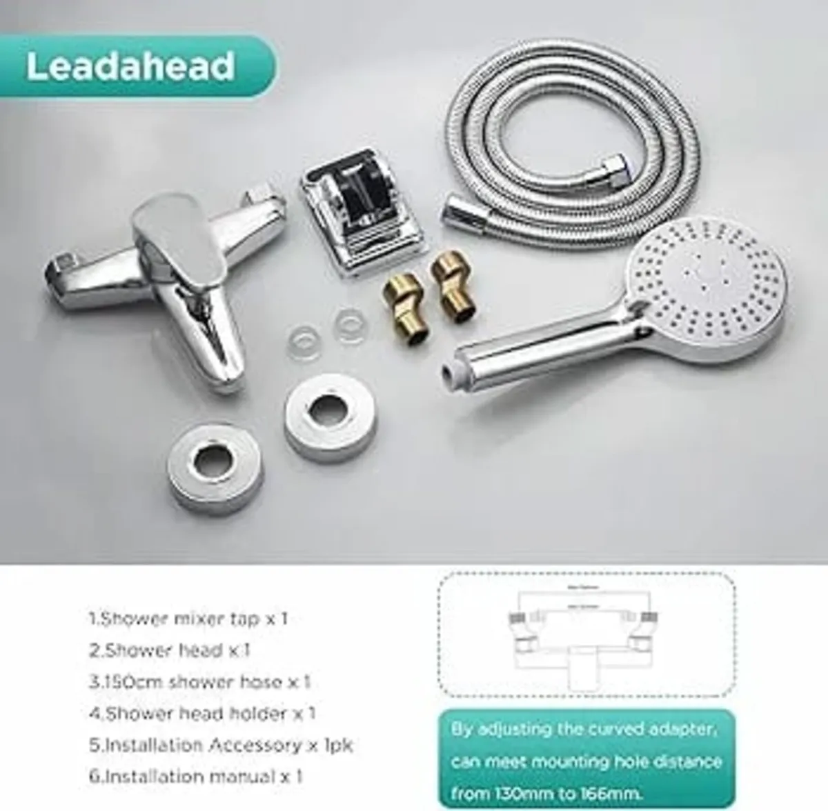 Wall Mounted Bath Mixer Tap Set Exposed Bathtub Fa - Image 3