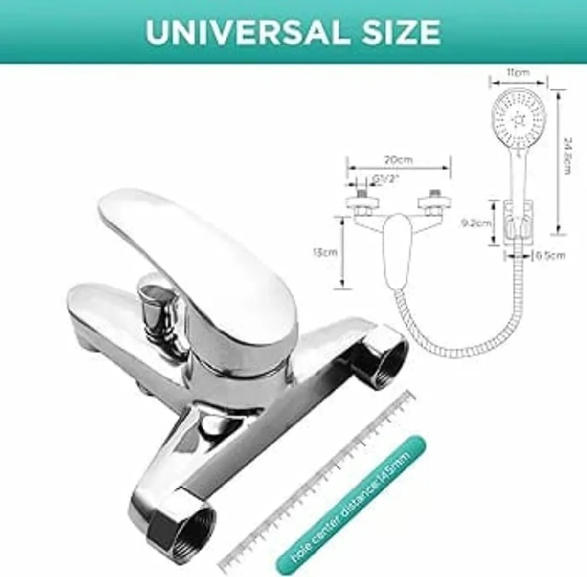 Wall Mounted Bath Mixer Tap Set Exposed Bathtub Fa - Image 4