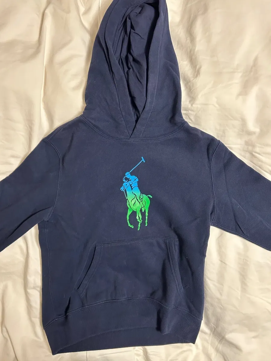 Navy Blue POLO Ralph Lauren Kids Hoodie - Image 1