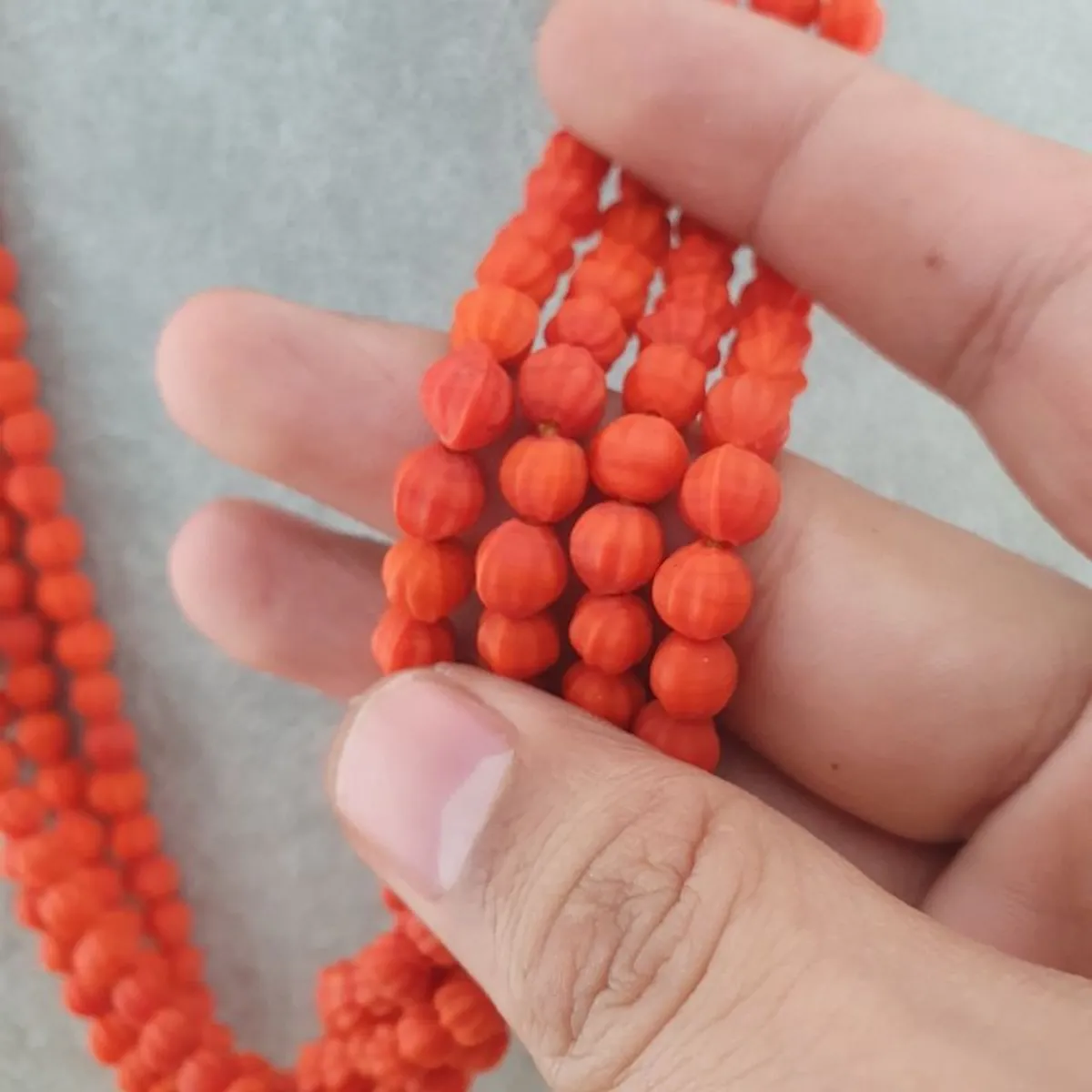 Lot of 4 Vintage Melon Shape African Style Glass Beads Necklace - Image 4