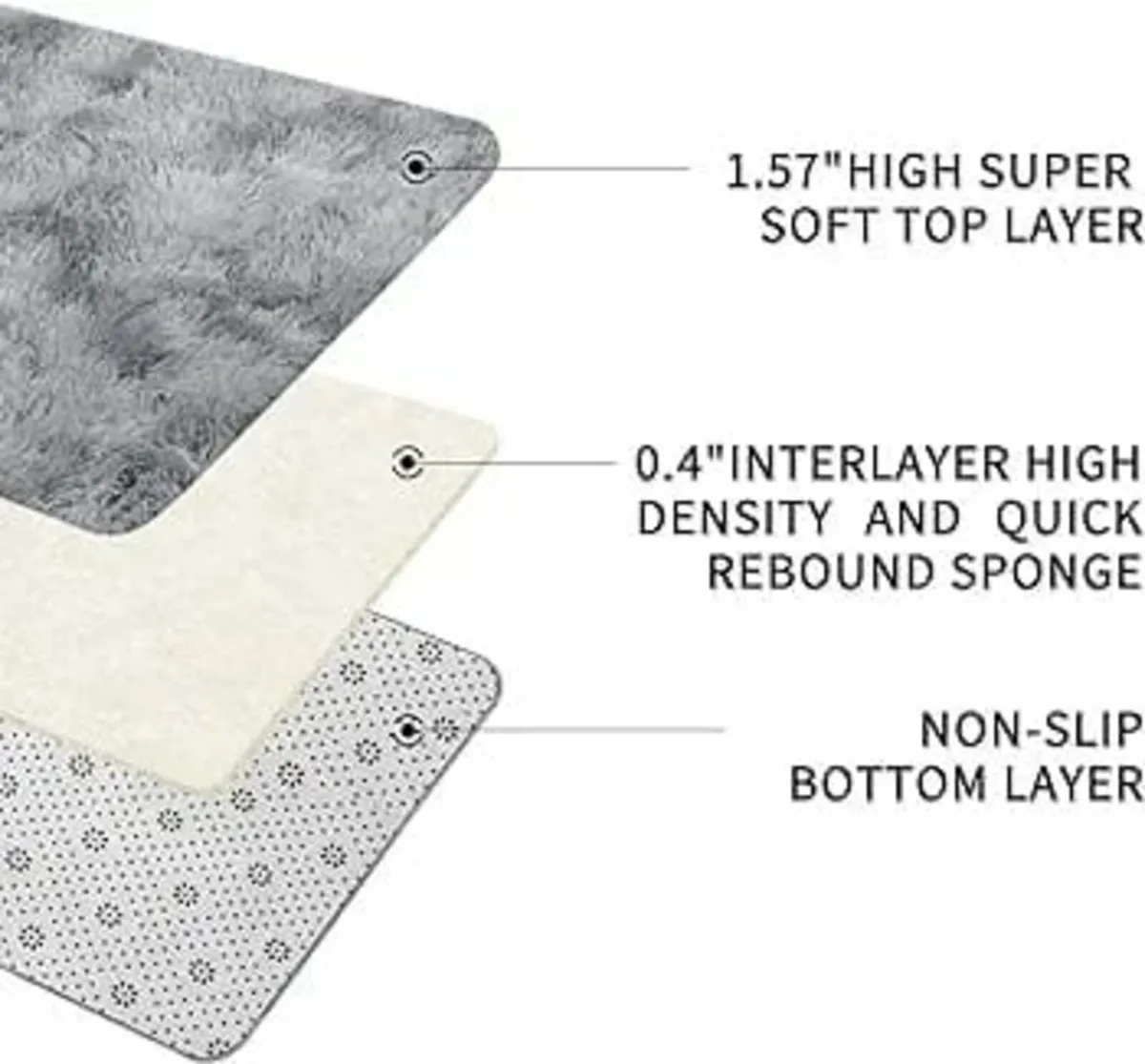 Rugs Living Room 200x300cm, Grey Area Rugs for Bed - Image 4