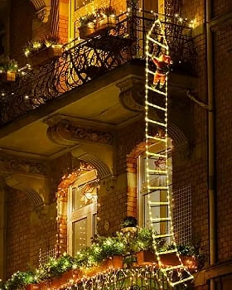9.9Ft Christmas Ladder Lights with Santa Claus - 3 - Image 1