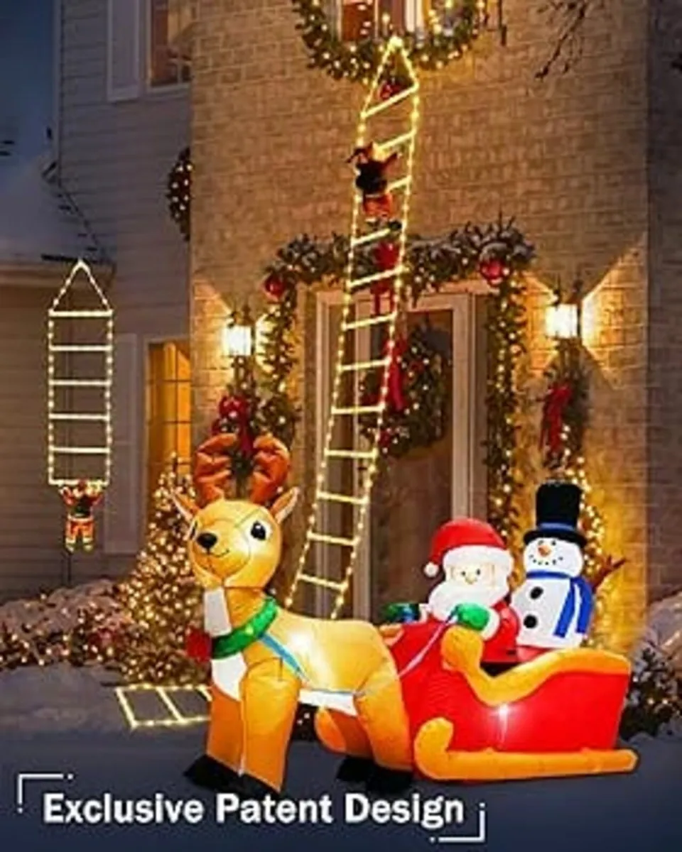 9.9Ft Christmas Ladder Lights with Santa Claus - 3 - Image 3