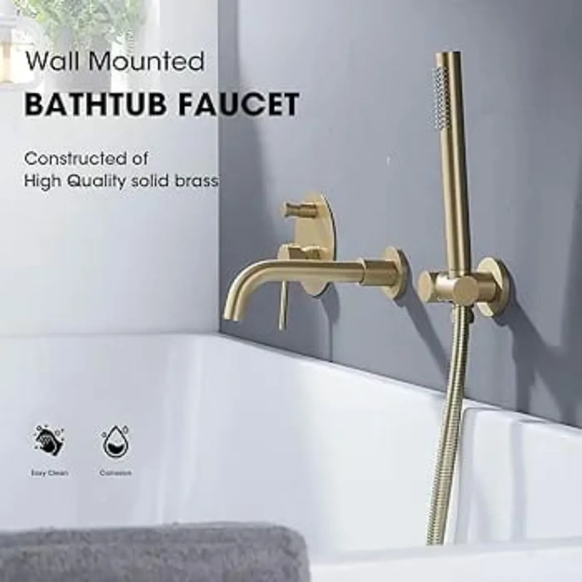 Bathroom Brass Bathtub Mixer Taps Bath Filler Spou - Image 2