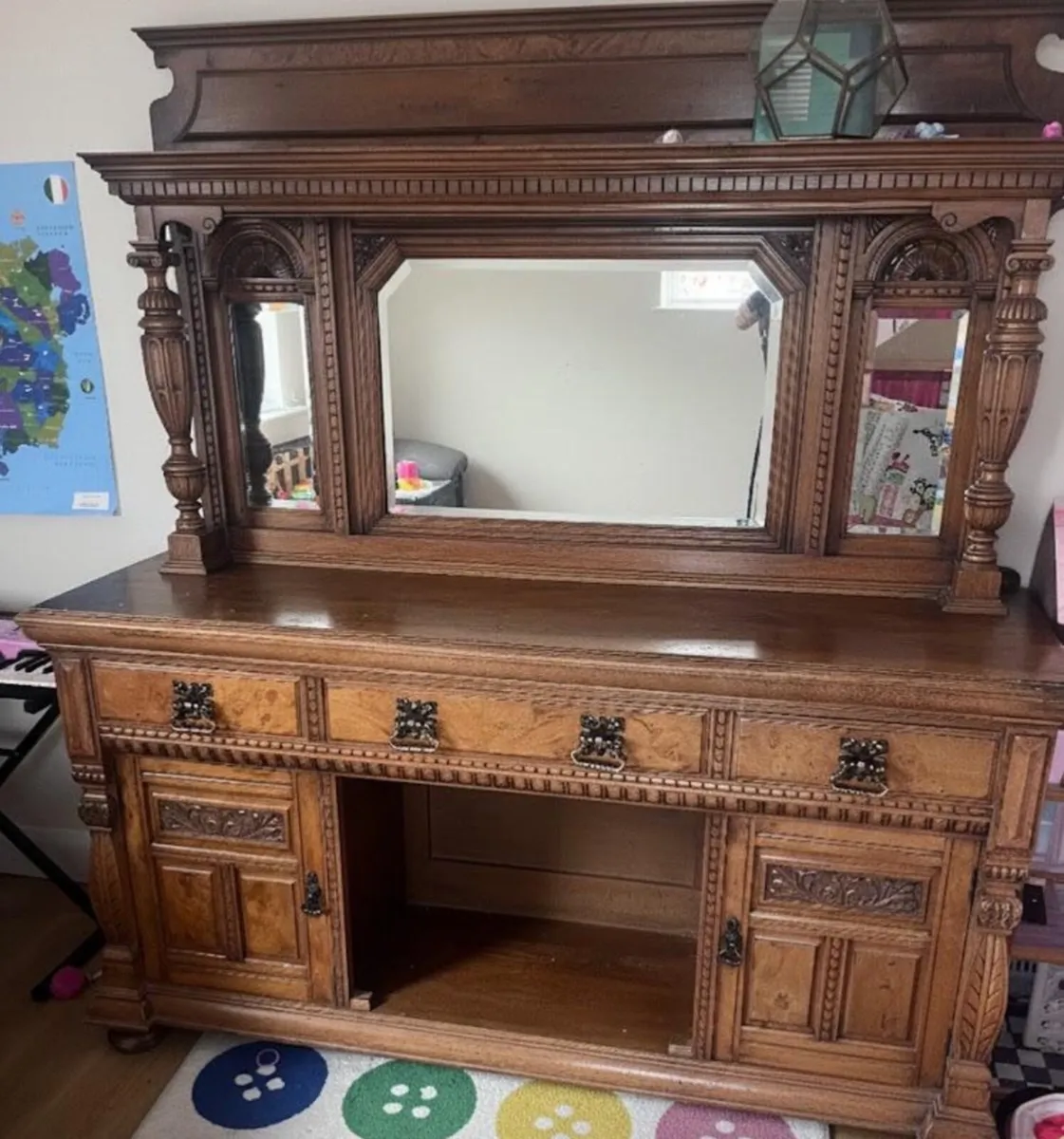 Walnut Ornate Sideboard - Image 2