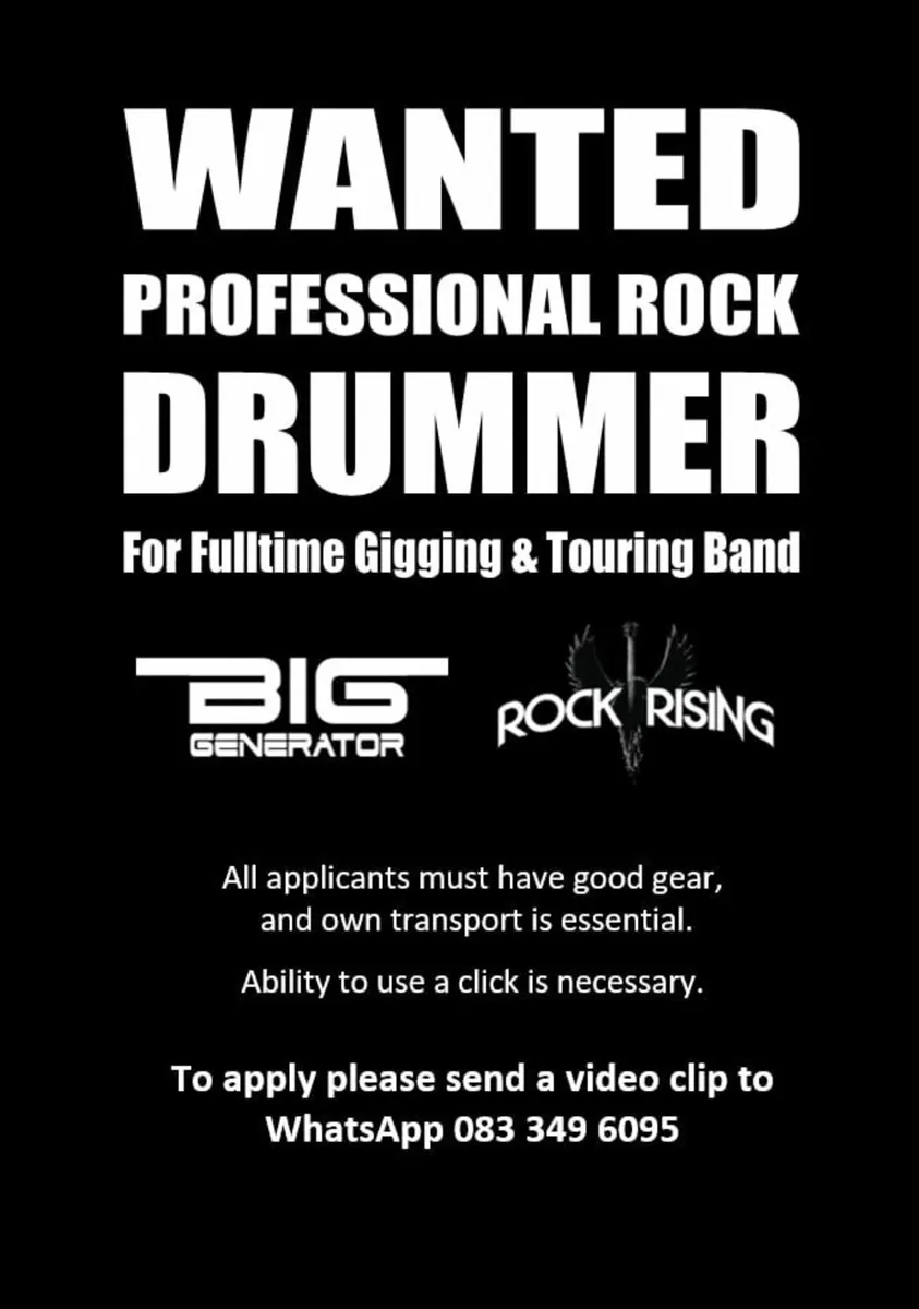 Wanted - Professional Rock Drummer - Image 2