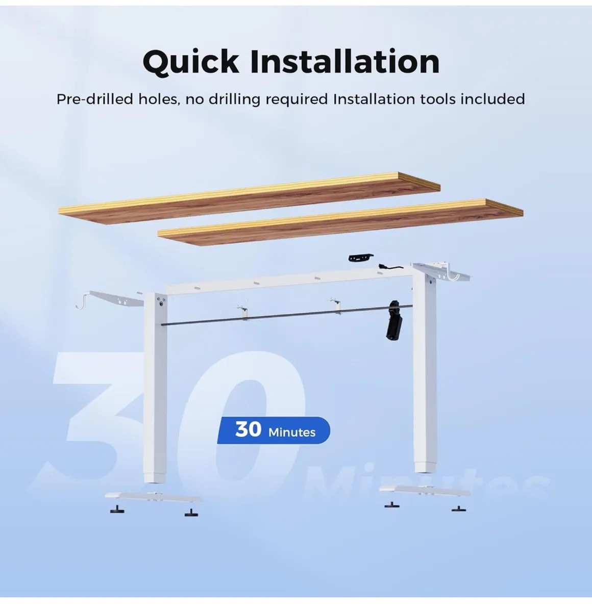 Electric Standing Desk, 140 x 60 cm Height Adjusta - Image 3