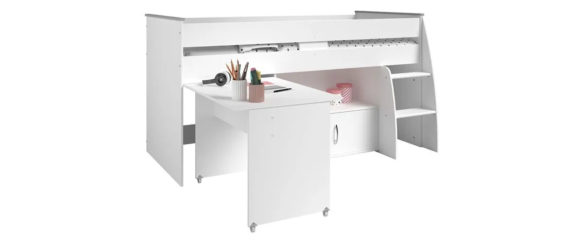Single raised bed, pull out desk, press and Emily - Image 3