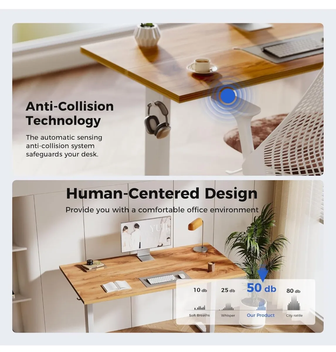 Electric Standing Desk, 140 x 60 cm Height Adjusta - Image 3