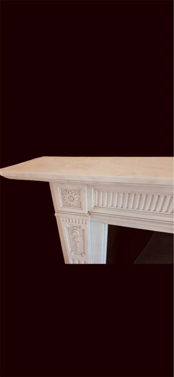 Antique carved marble fireplace - Image 3