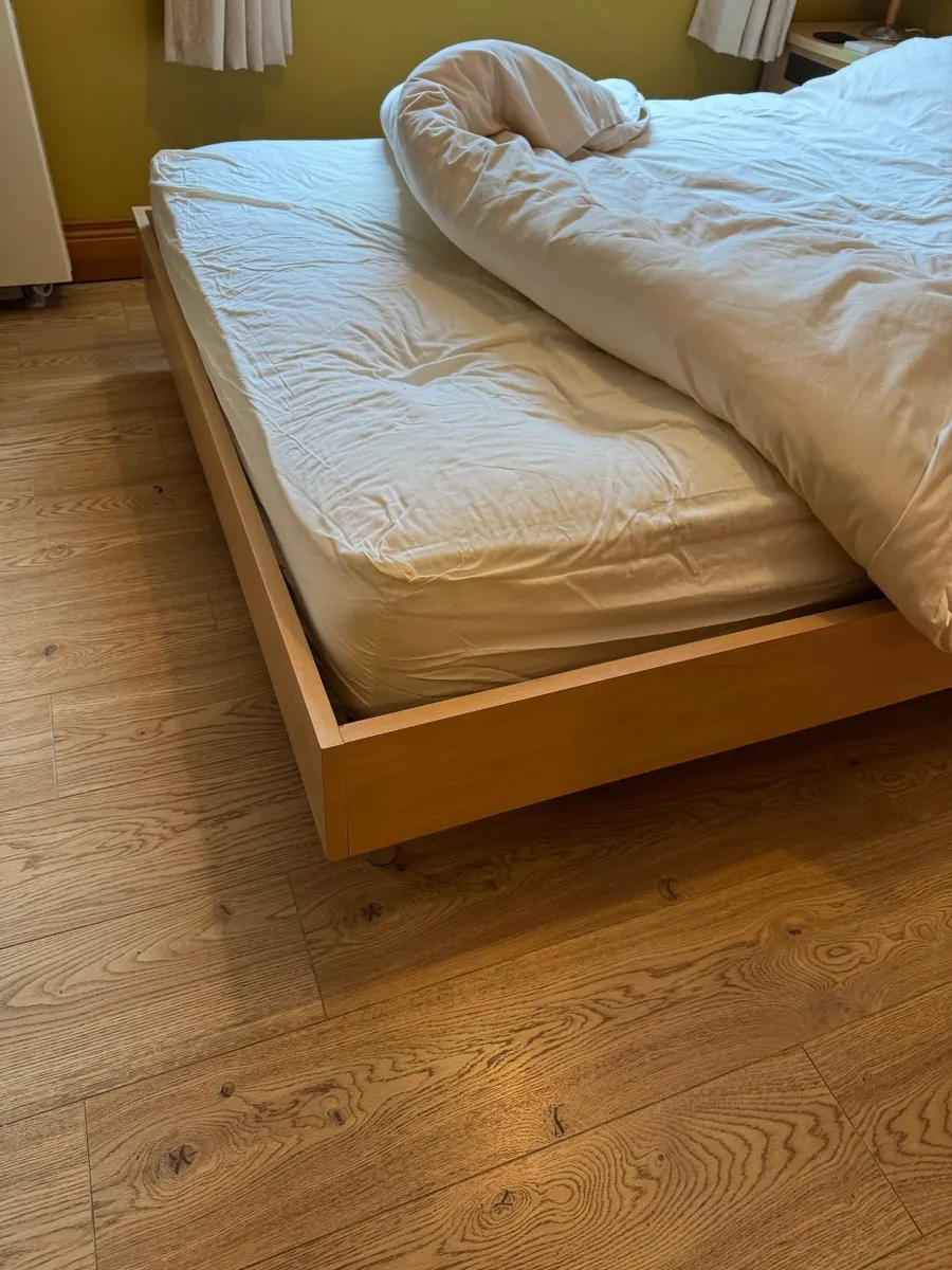 Oak wooden frame double bed (frame only) - Image 2