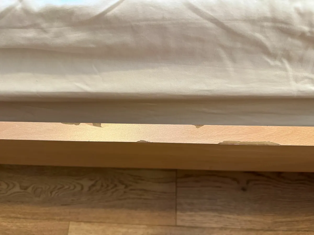 Oak wooden frame double bed (frame only) - Image 4