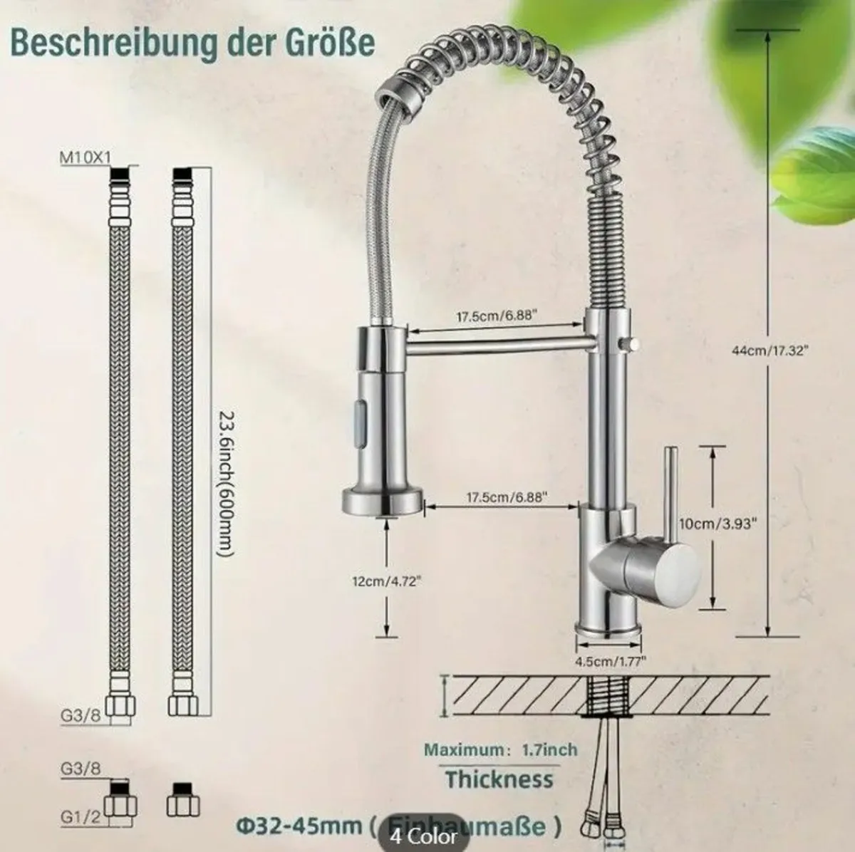 High-Pressure Chrome Kitchen Faucet Tap - Image 2