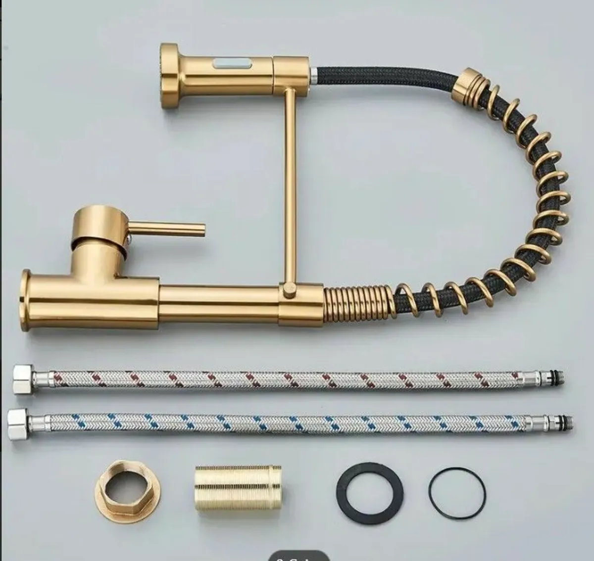 Gold Pull-Down Kitchen Faucet 360 Swivel Spout - Image 2