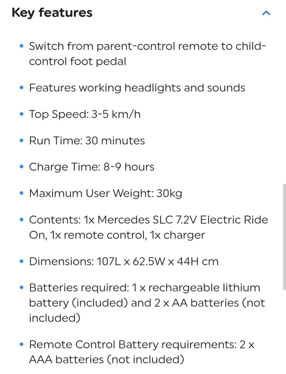 Mercedes-Benz SLC Electric Ride On Car 7.2v - Image 4