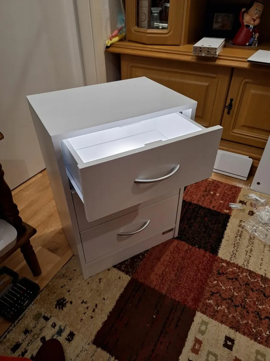 Set of 2 bedside lockers bedside drawers bedside t - Image 2