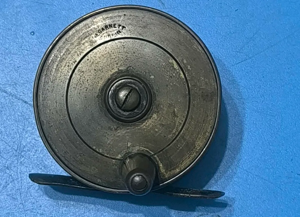 Antique/vintage M.Garnett of Dublin brass reel 2 - Image 1