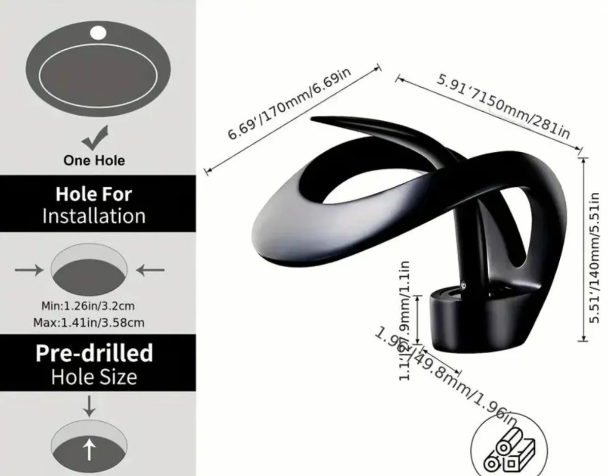 Bathroom Tap Waterfall Elegant Single-Handle Desig - Image 4