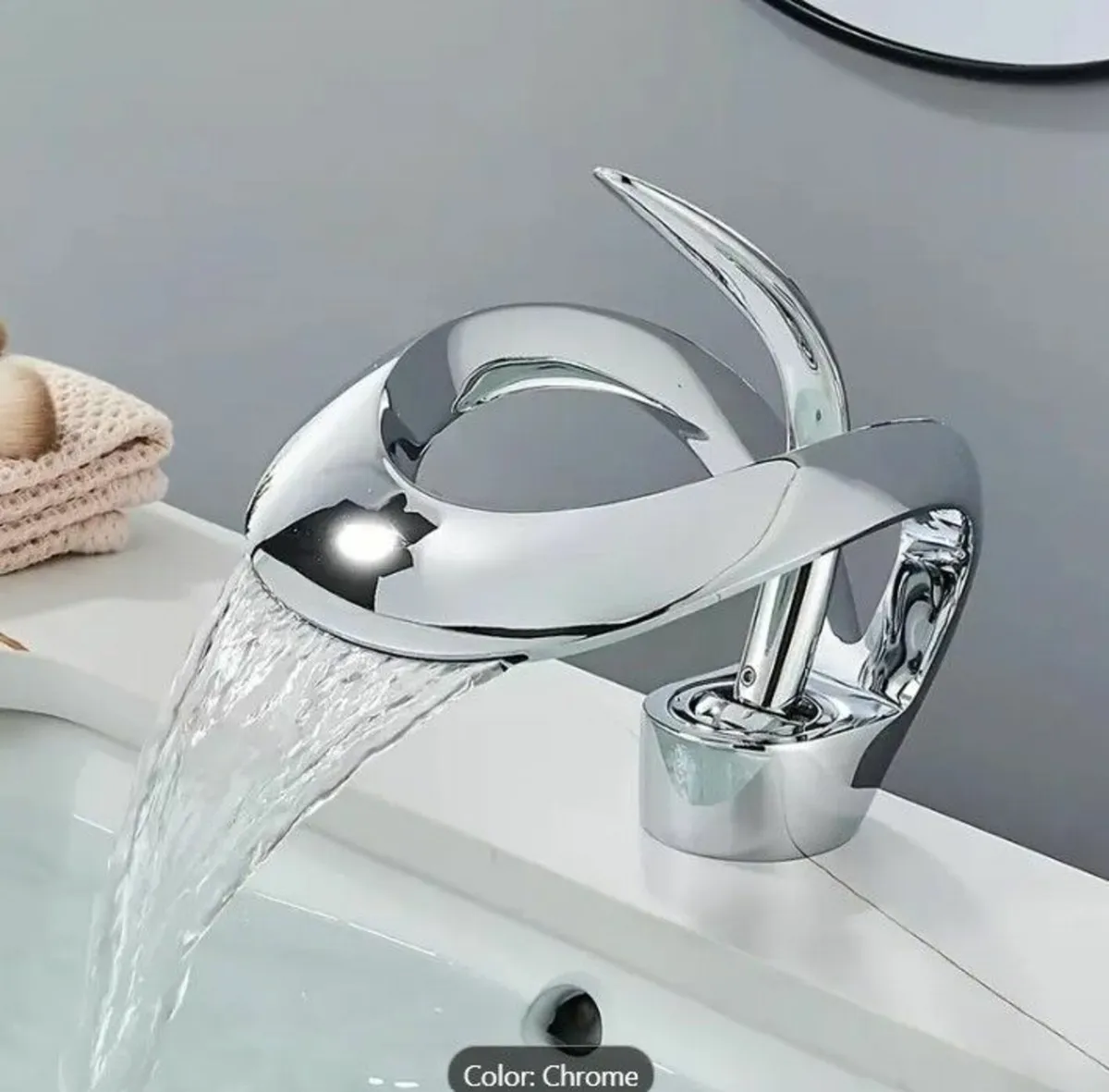 Bathroom Tap Waterfall Elegant Single-Handle Desig - Image 1