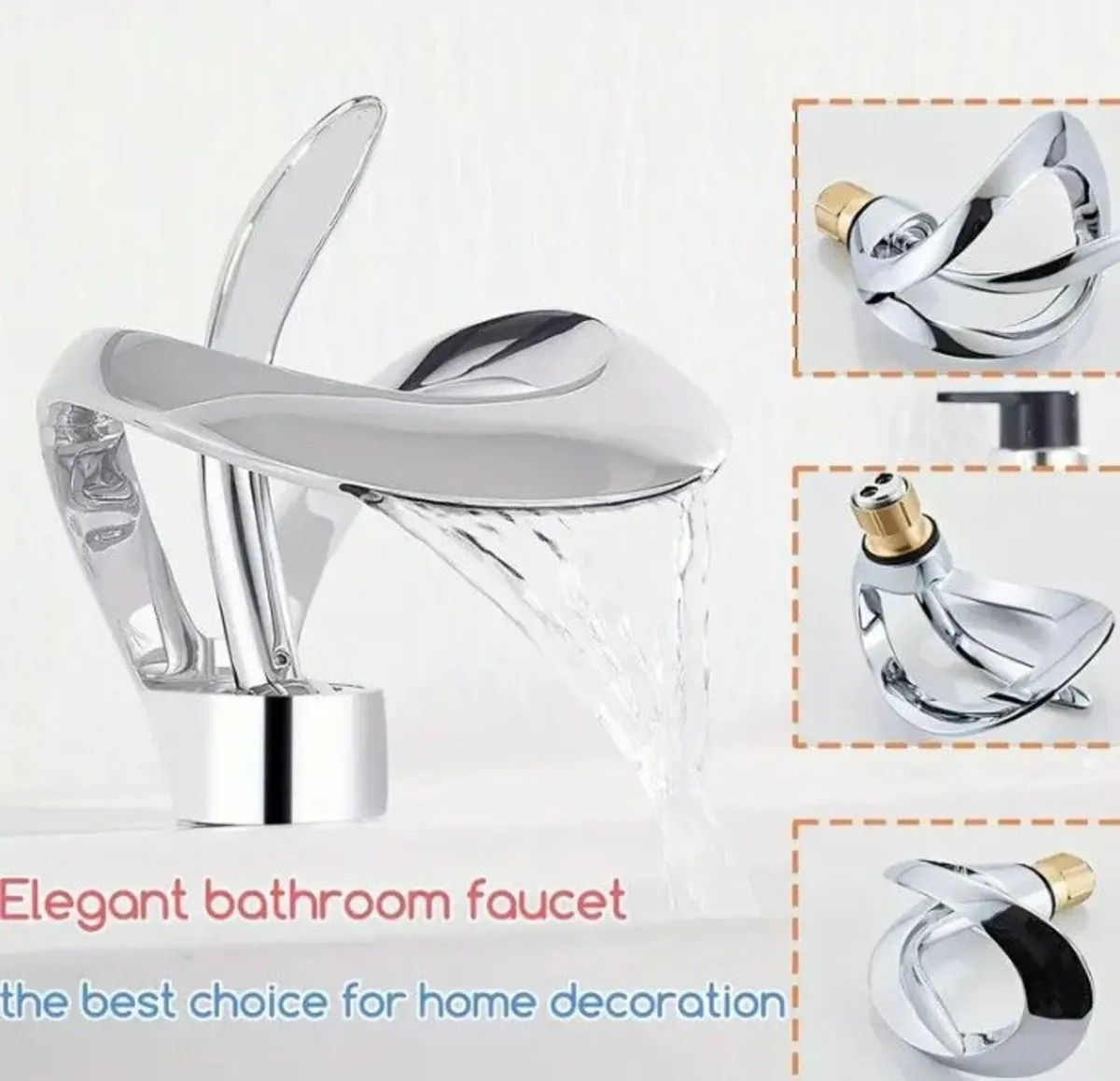 Bathroom Tap Waterfall Elegant Single-Handle Desig - Image 3