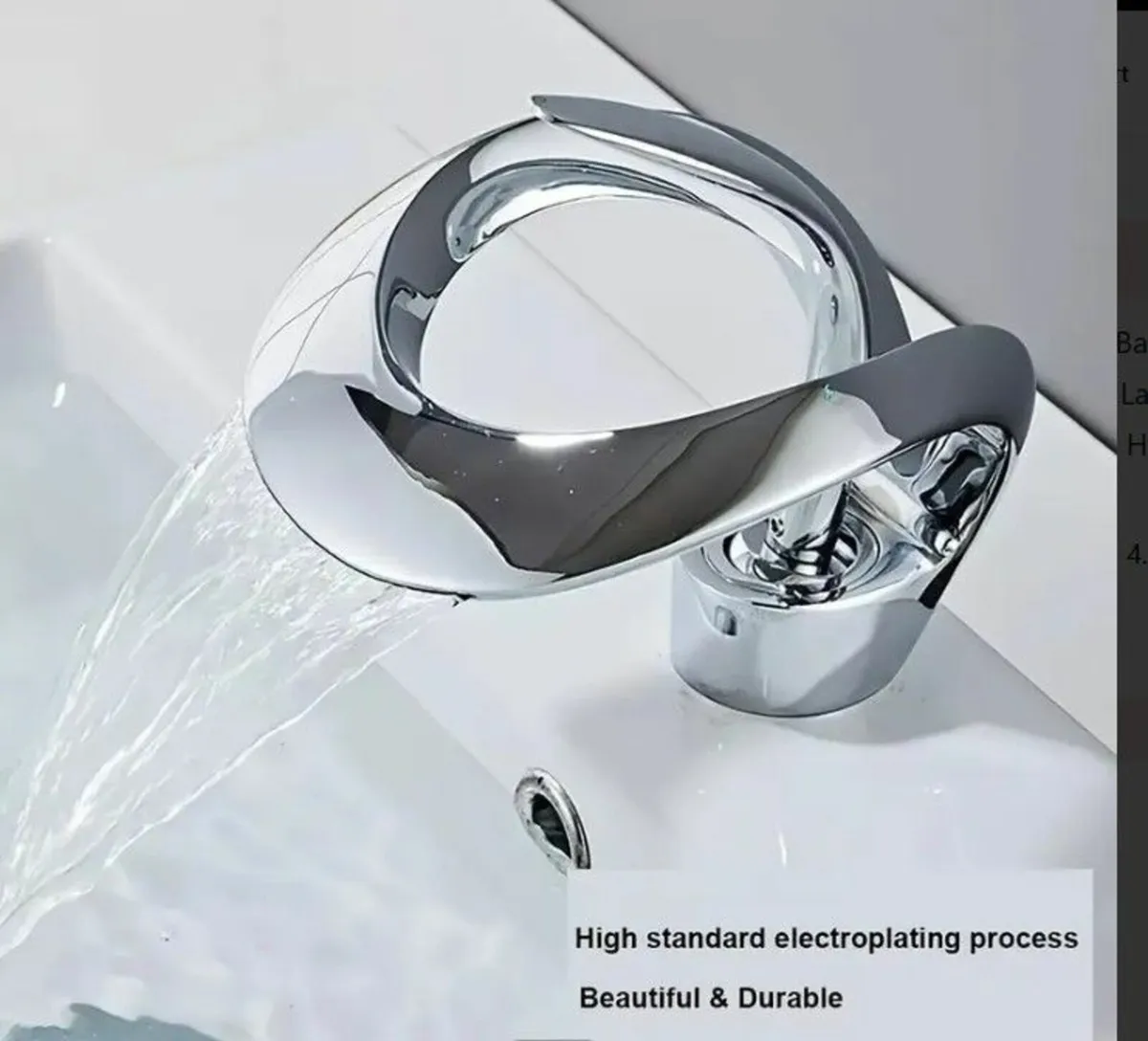 Bathroom Tap Waterfall Elegant Single-Handle Desig - Image 4