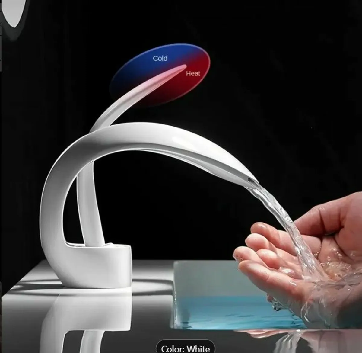 Bathroom Tap Waterfall Elegant Single-Handle Desig - Image 1