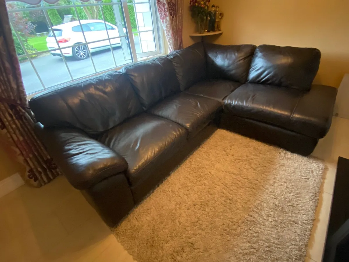 Brown Leather Corner couch