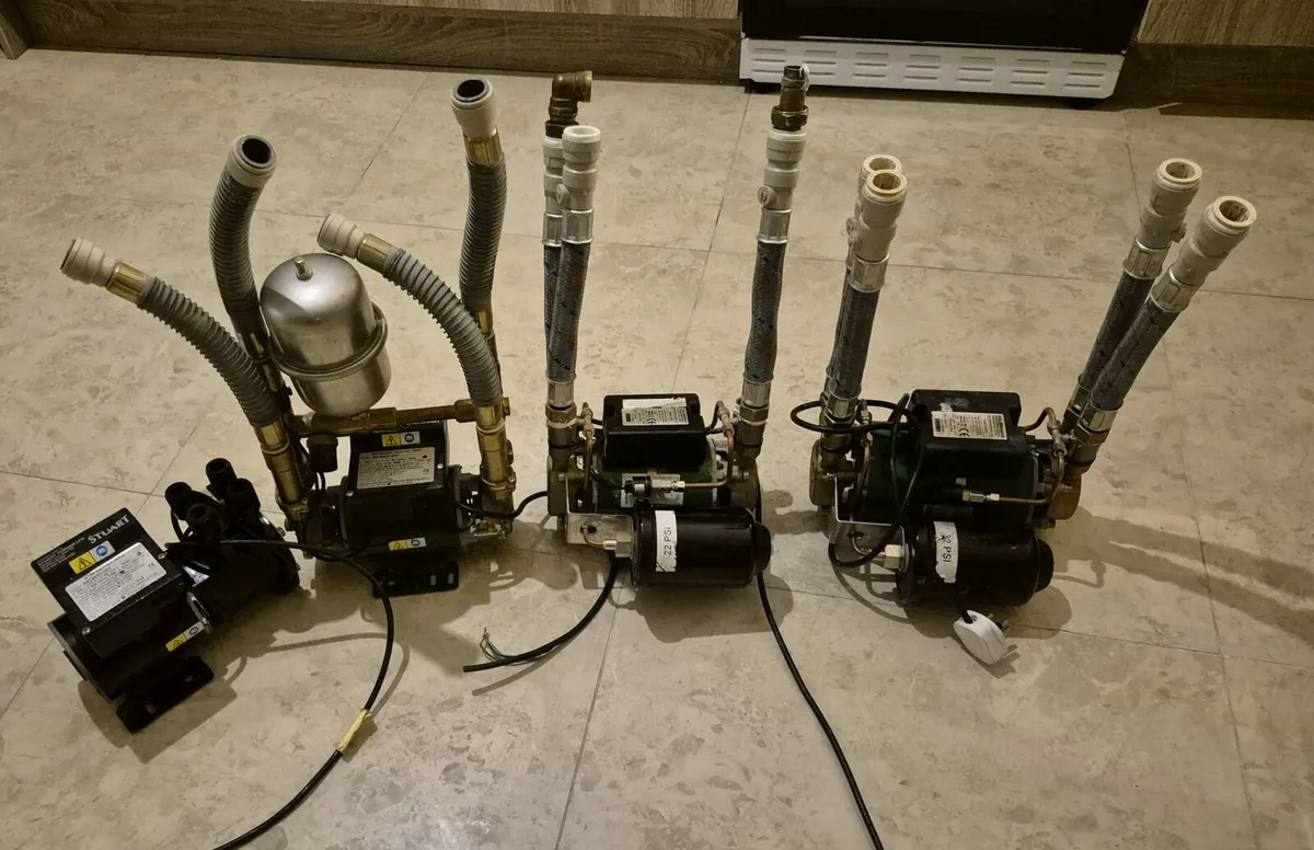 JOB LOT OF ALL 4 SALAMANDER SHOWER PUMPS SYSTEMS J - Image 2