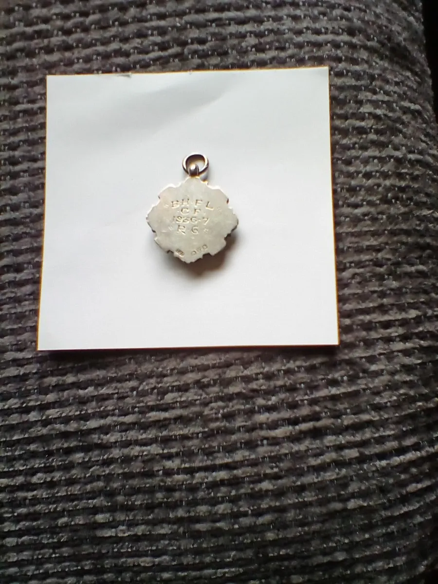 collectable old football medal silver - Image 4