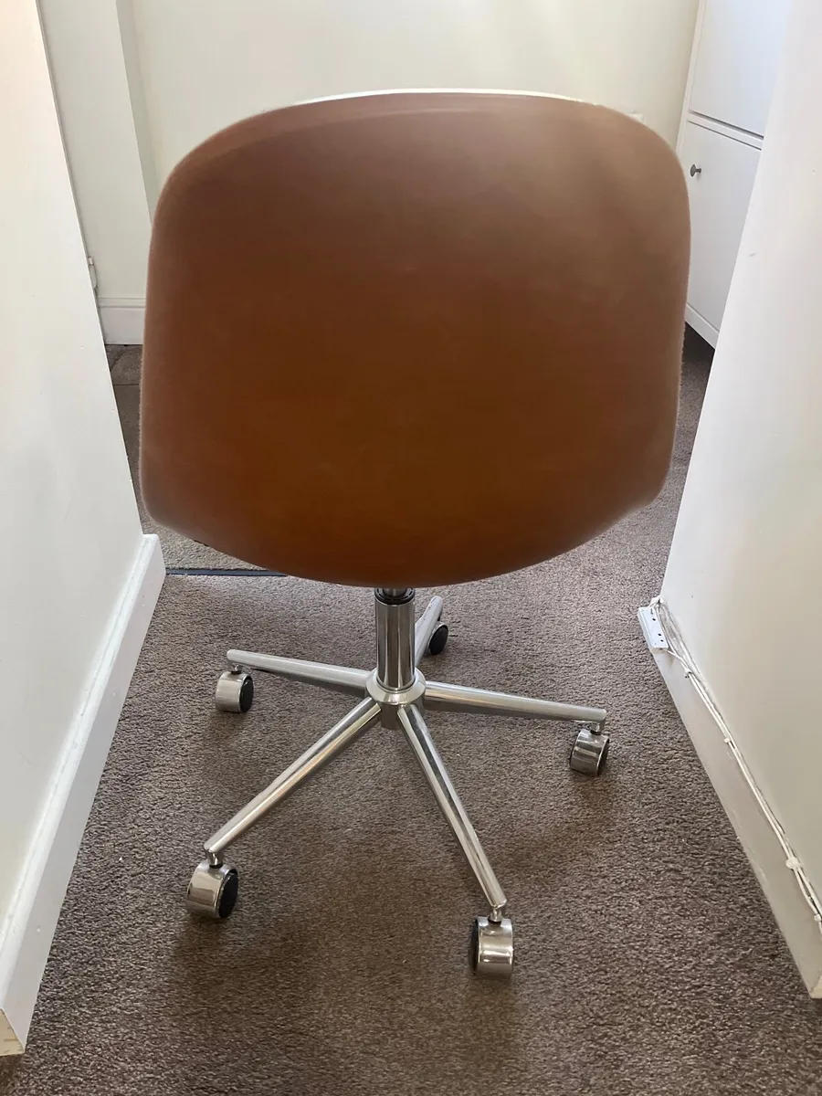Brown Faux Leather Office chair - Image 4