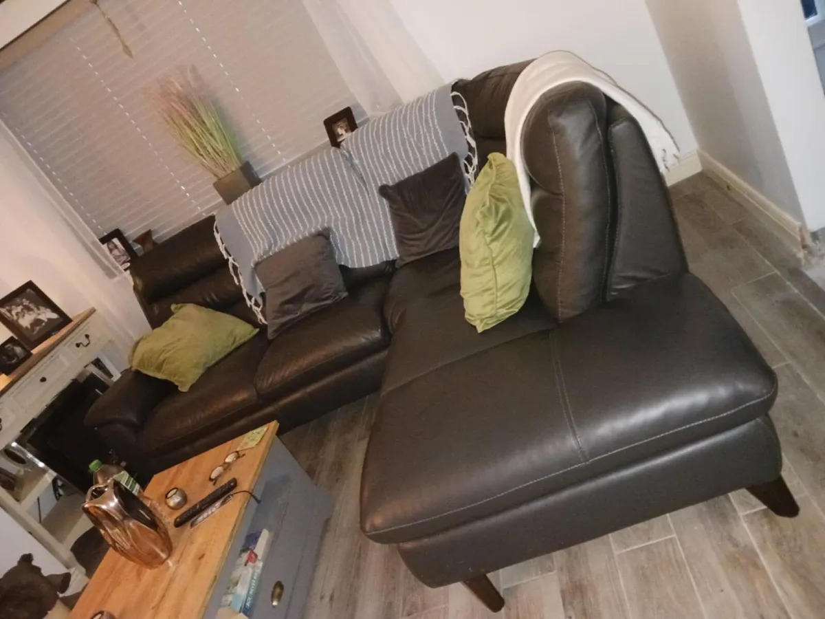 Leather Corner Couch & Leather Recliner Chair - Image 2