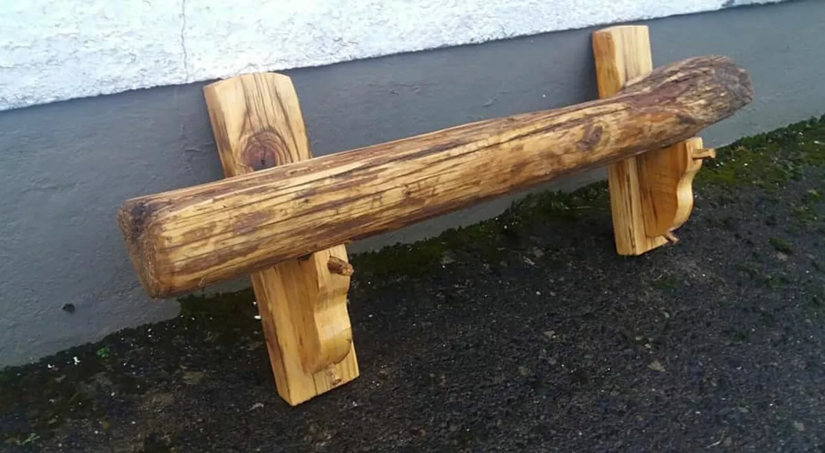 Rustic Driftwood Floating Stove Mantel / Shelf - Image 2