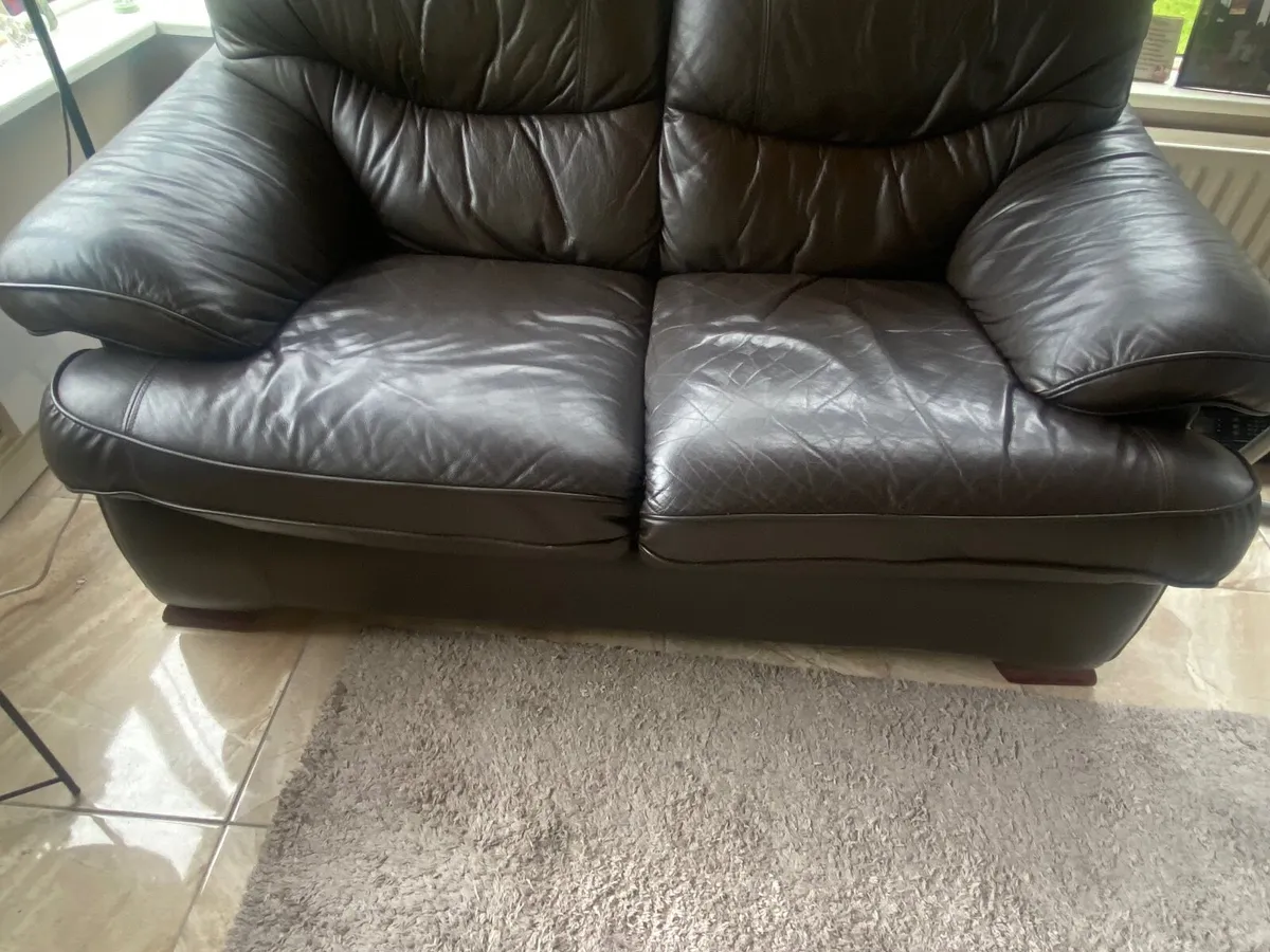 2 Seater Brown Leather Couch