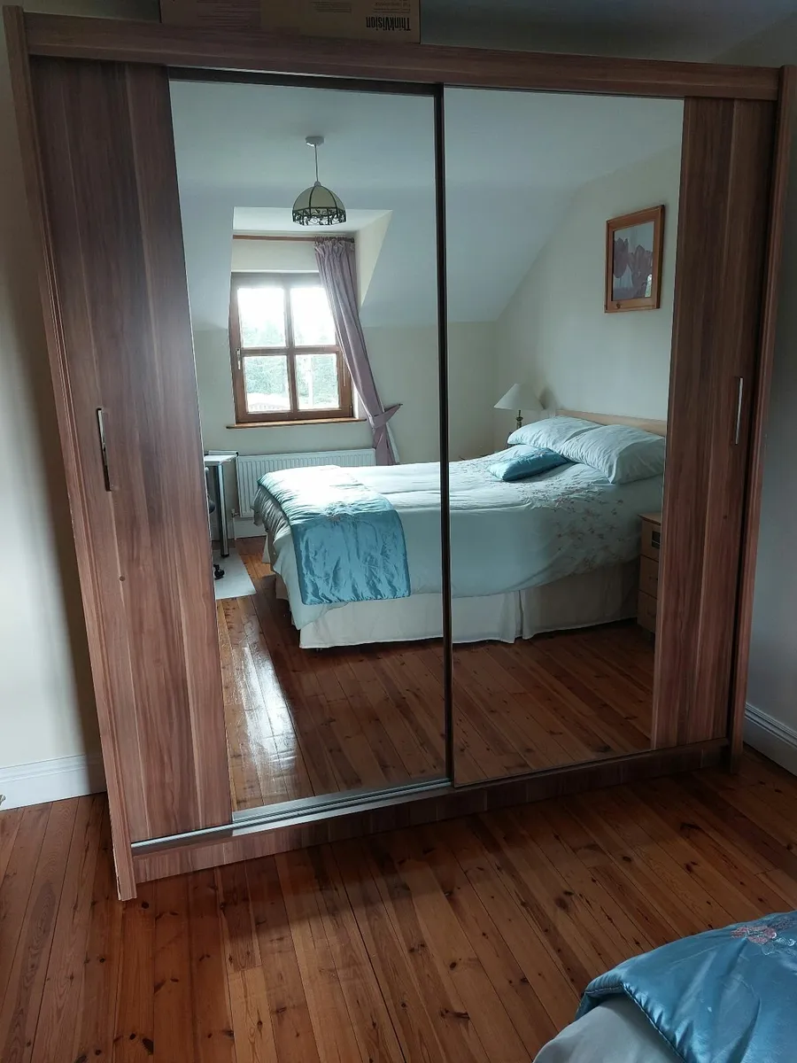Standalone mirrored sliding wardrobe