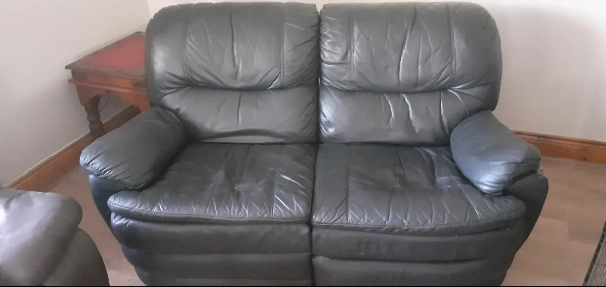 double sofa / couch - reclining - black - recliner - Image 1