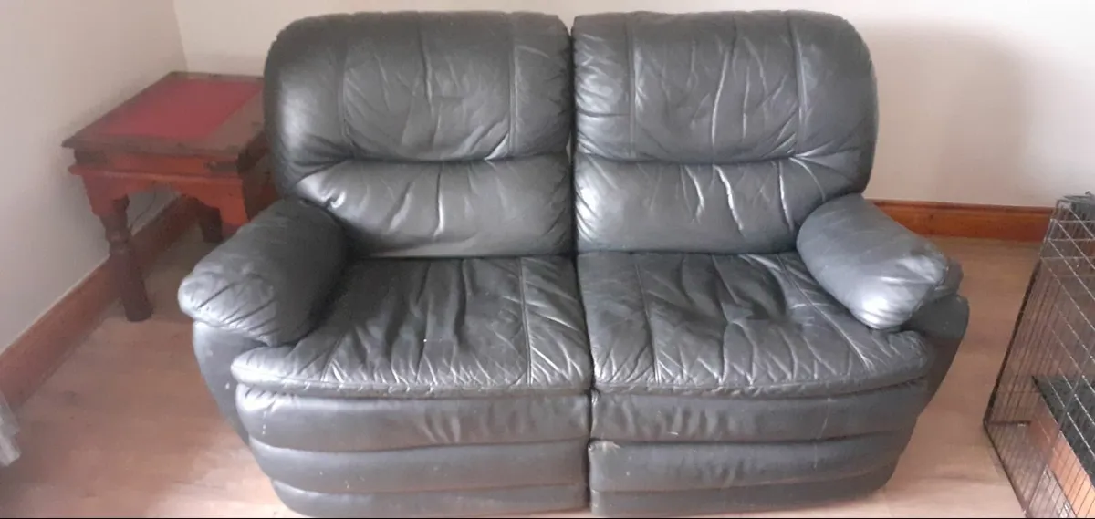 double sofa / couch - reclining - black - recliner - Image 3