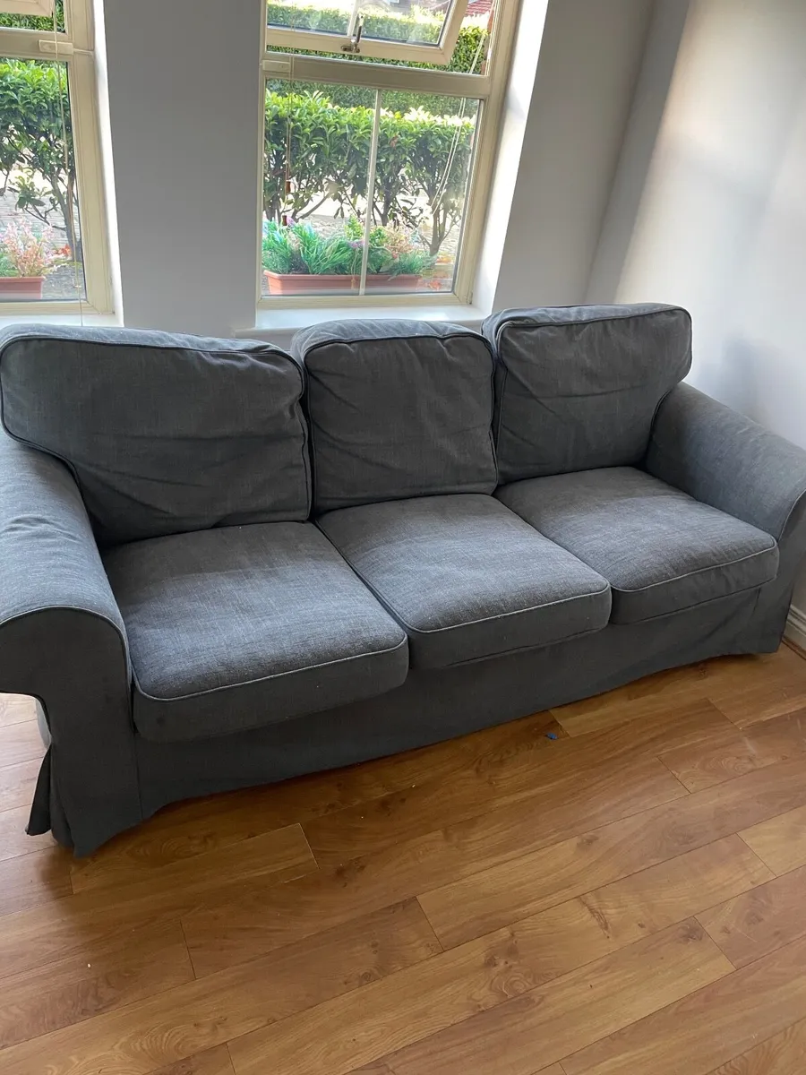 Sofa and footstool - Image 1