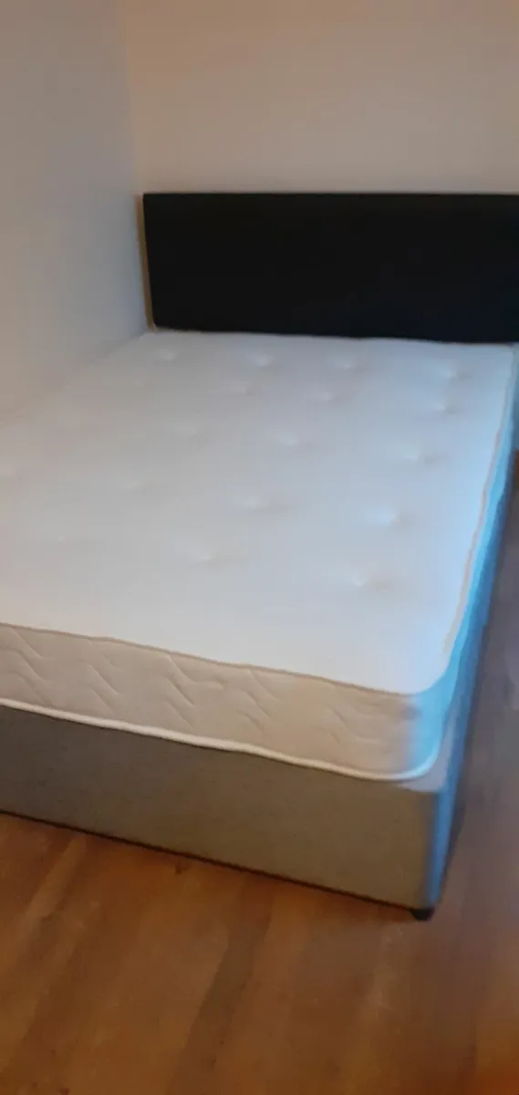 2 x double beds with headboard & mattress - Image 1