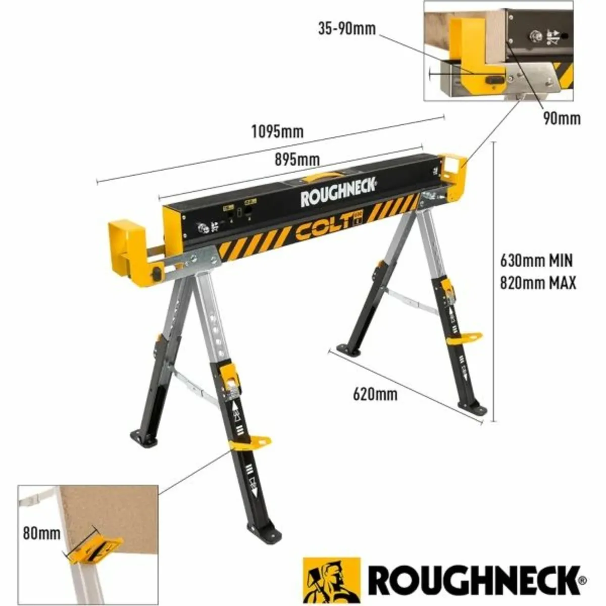 Roughneck COLT 600E Heavy Duty Sawhorse (Twin Pack - Image 1