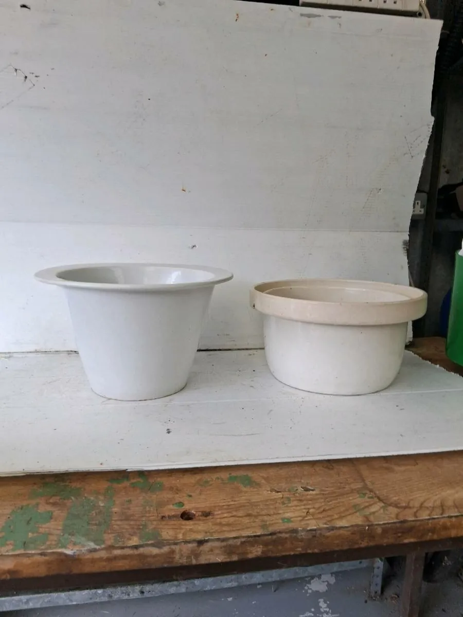 2 vintage commode pots