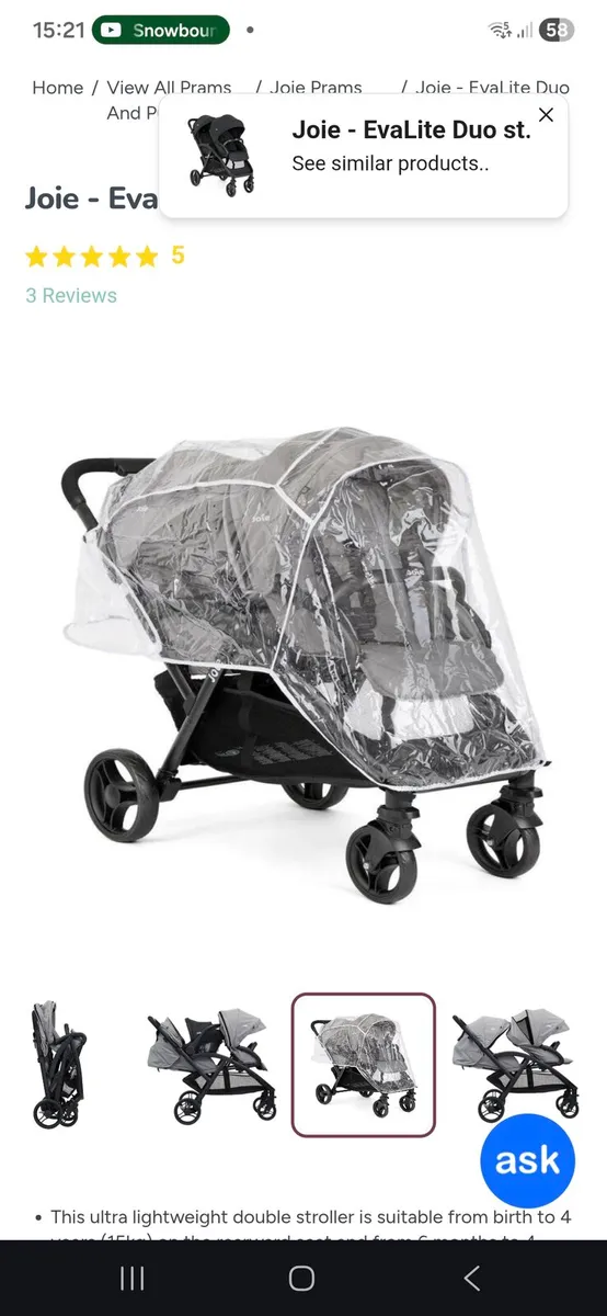 Joie Evalite Duo double buggy - Image 1