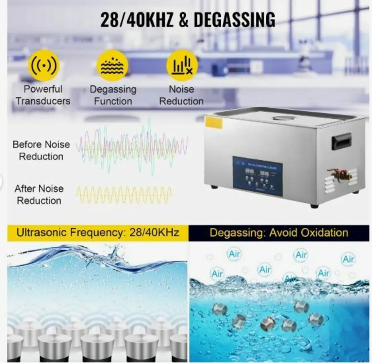 Dual Frequency 22L Ultrasonic Cleaner - Image 3
