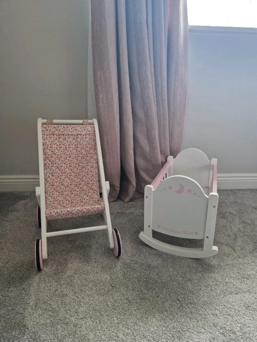 Jojo Maman bebe Doll cot and buggy - Image 2