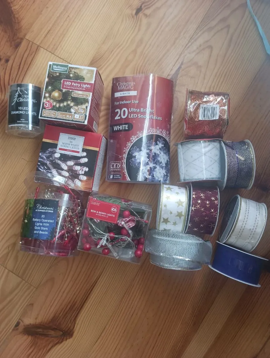 All new never used, lights and ribbon. - Image 1