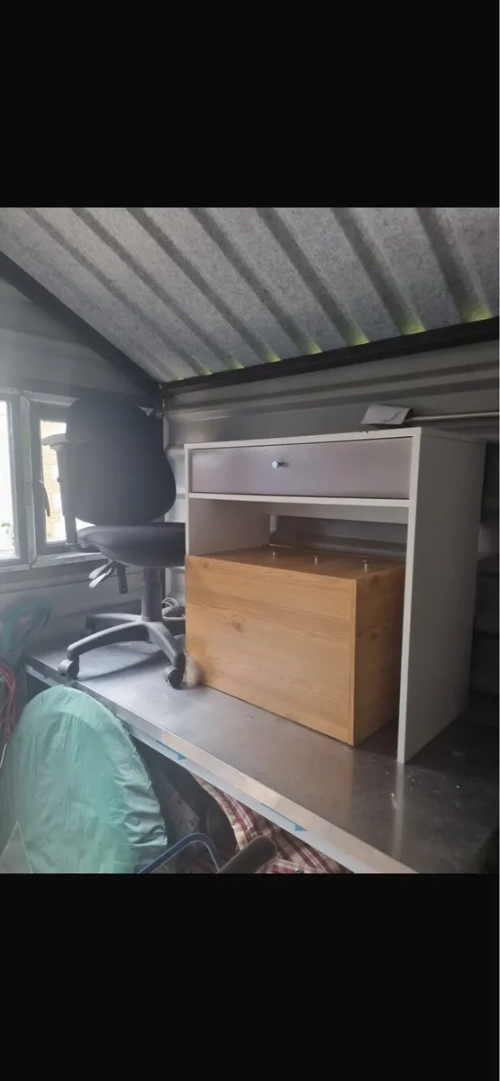 A desk and a chair, like new